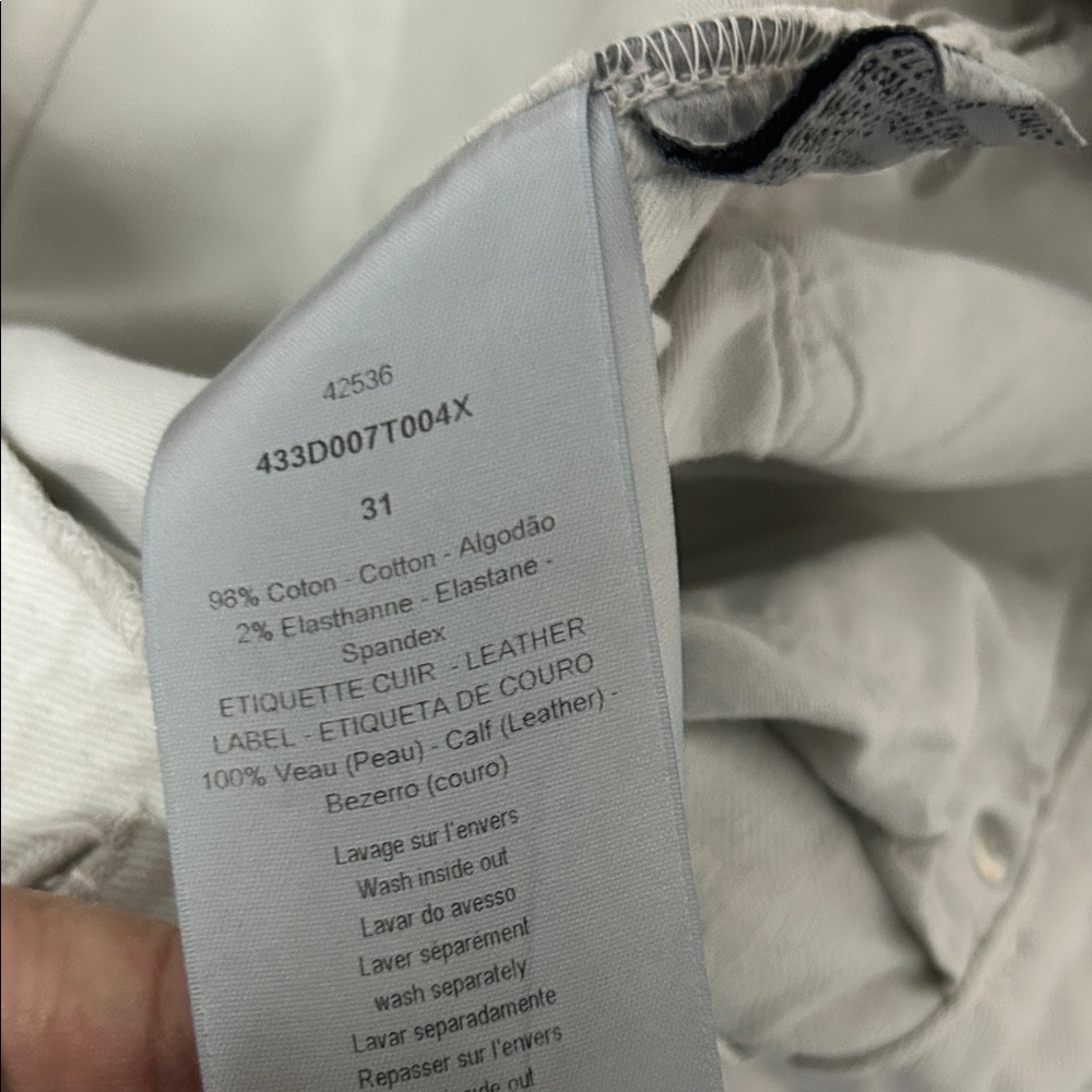 Dior Men's Slim Ripped Jeans in Off-White - Picture 3 of 9